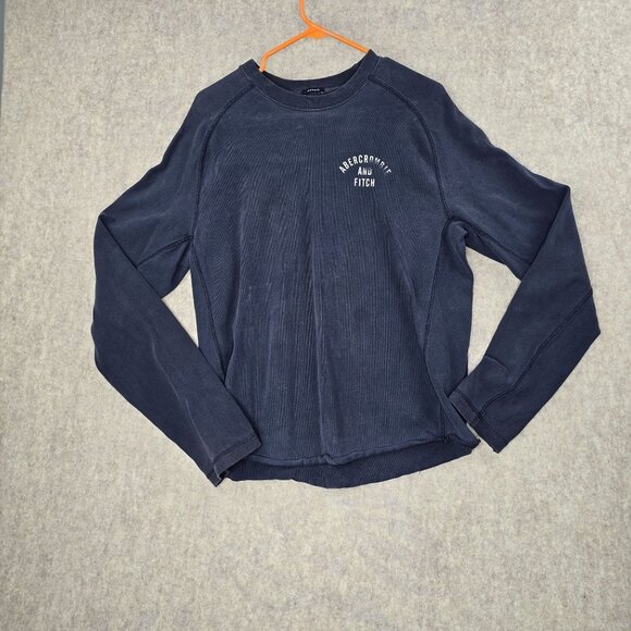 Abercrombie & Fitch Navy Long Sleeve Muscle Fit Shirt Size L - Picture 1 of 6